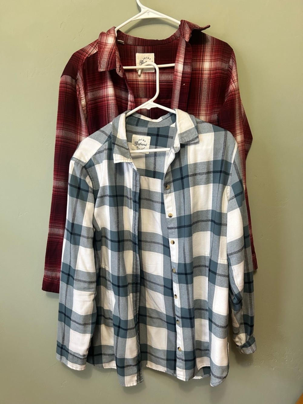 Set of 2 - “Jacques Girlfriend” Plaid Shirts